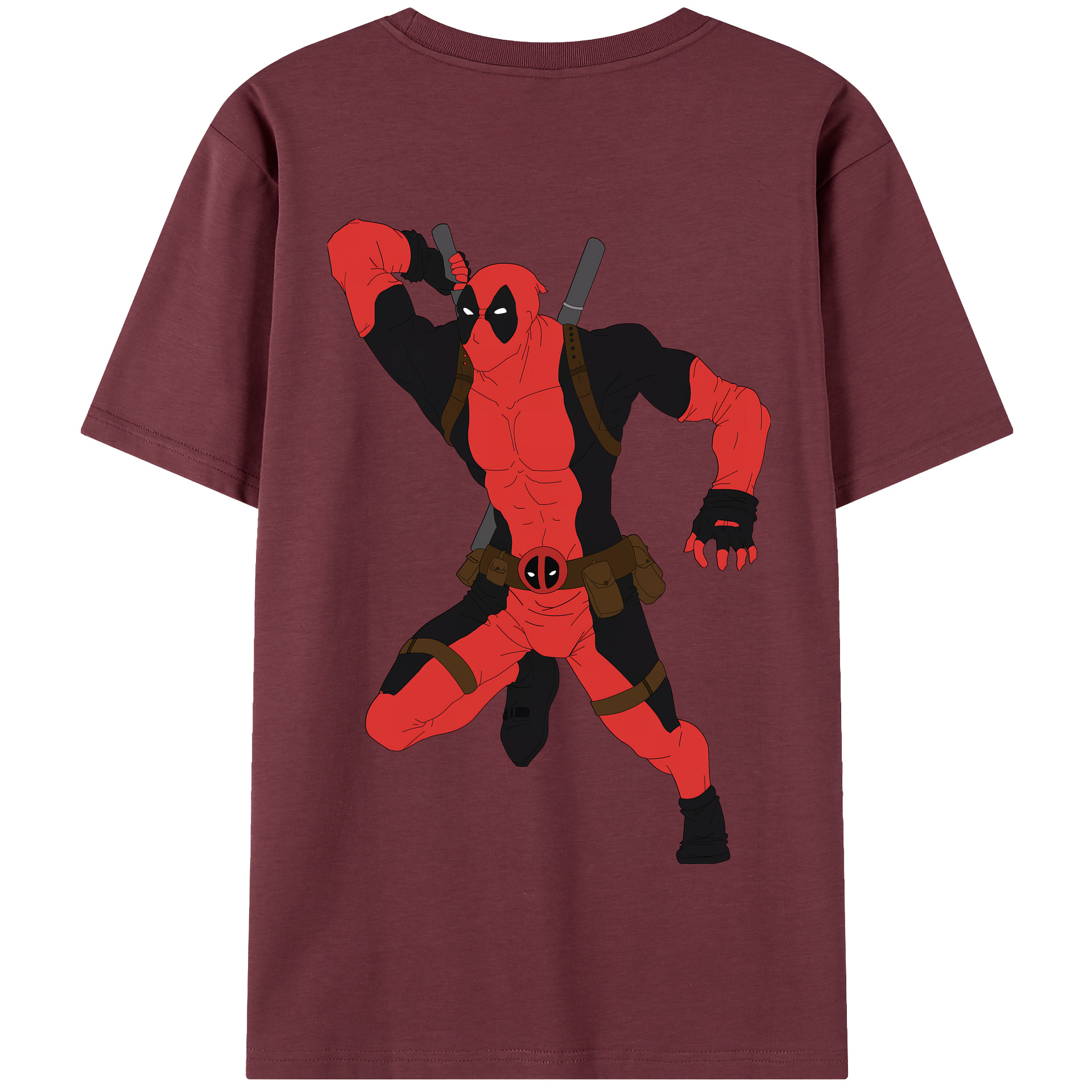（画像用） Deadpool デッドプール 綿100％半袖Tシャツ（背面プリント）